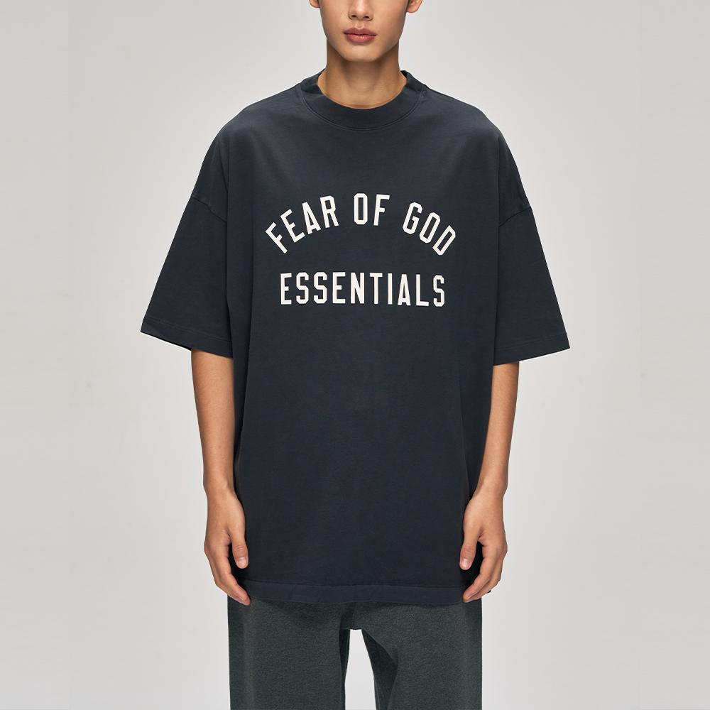 Fear of God Essentials Футболка с коротким рукавом 90-х Винтажная Черная Мужские Топы 125AS254481F