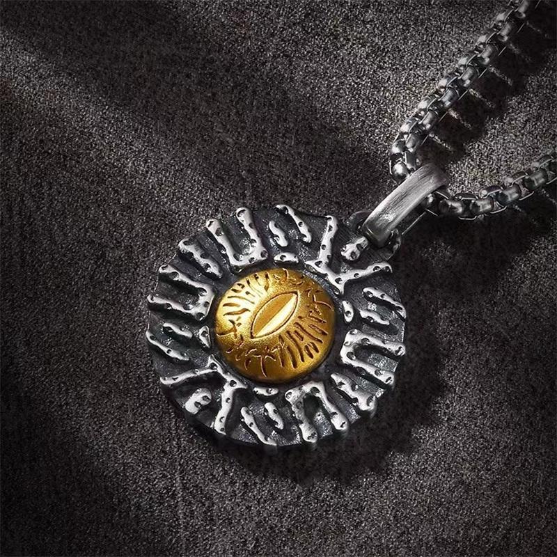 Ожерелье с подвеской в стиле ретро для мужчин, ювелирные изделия, индивидуальное трендовое ожерелье с цветочным узором, серебряная цепочка 925 пробы, мужские аксессуары-колье