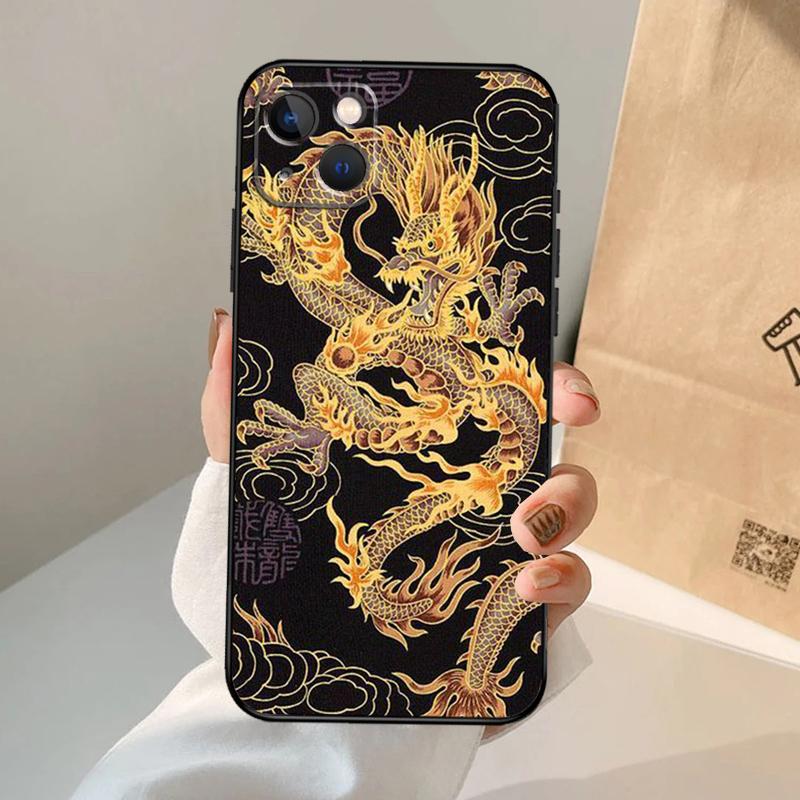 Модный Чехол для Телефона с Китайским Драконом Для iPhone 17 Air 16 15 14 11 12 13 Pro Max 12 13 mini 15 16 Plus 16e Защитный Чехол Coque