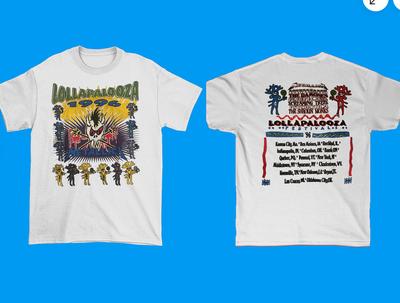 Vtg 1996 Lollapalooza Tour Shirt Short Sleeve Cotton S-5XL.