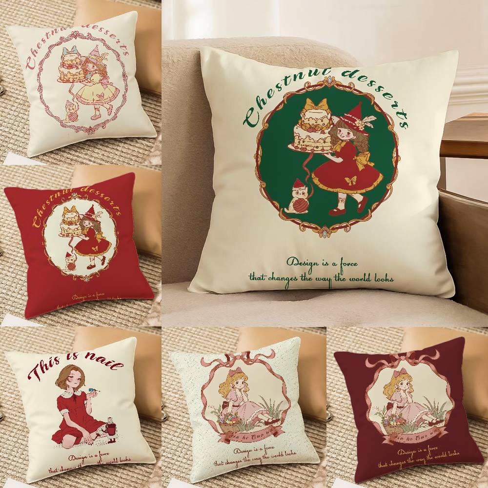 Creative Celebration Beautiful Girl Pillow Case Printed Brushed Fleece Pillow Baby Skin-Touch Eco-Friendly Dye-Sublimat