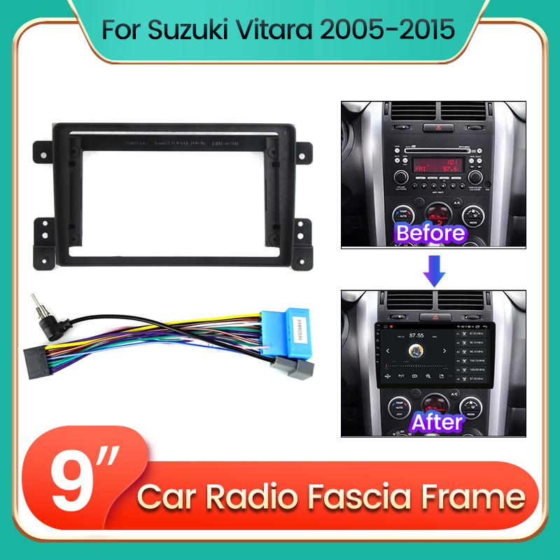 Лицевая панель для 2DIN автомагнитолы для Suzuki Grand Vitara 2005-2015 Рамка Адаптер Панель Рамка для установки на приборную панель Кабель питания Canbus