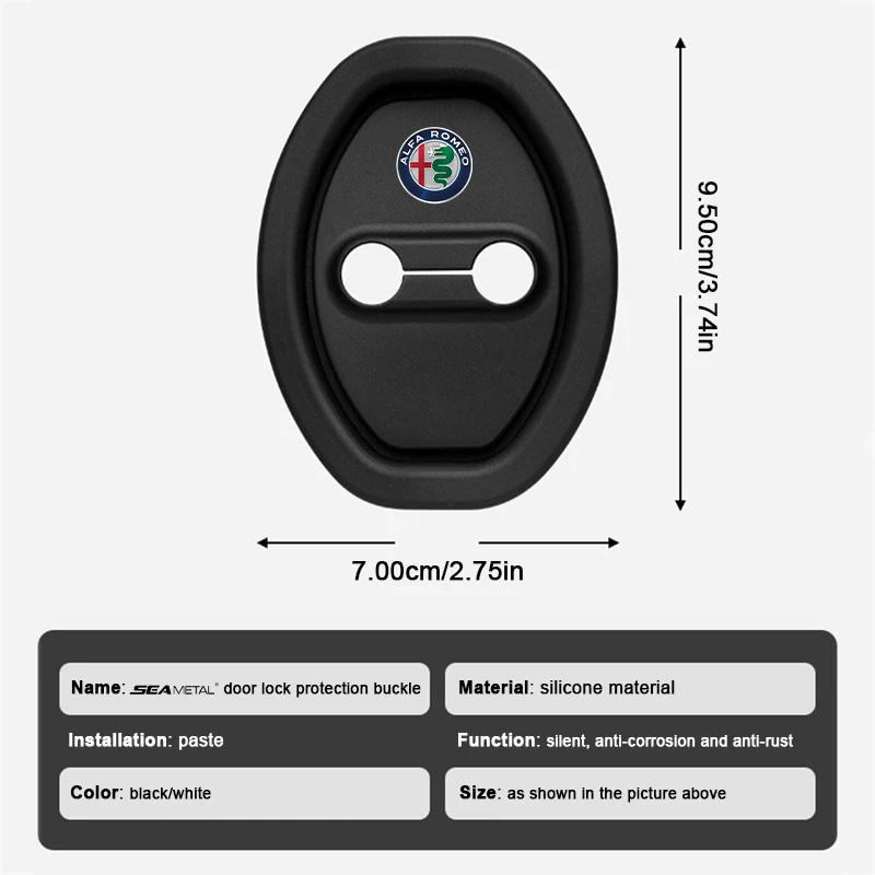 PRTZU1 Silicone Car Door Lock Cover Protective Decoration Case For Alfa Romeo Tonale Volante Gloria Giulia Stelvio MiTo Giulietta