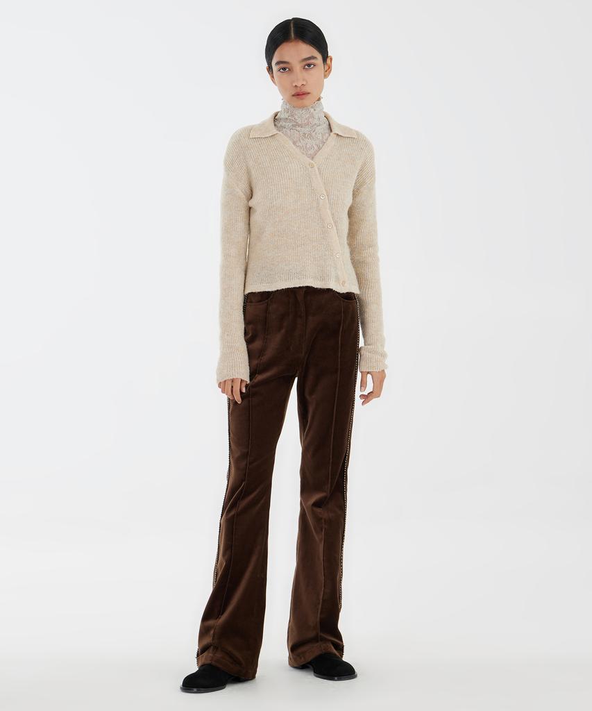 YOUTH Asymmetric Knit Shirt - Melange Ivory