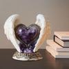 Acrylic Flat Heart with Angel Wings Table Sign Anniversary Gift Valentines Day Decoration