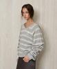RE RHEE Striped Knit Pullover Gray