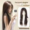 Long Black Straight Synthetic Wig, Seamless Middle Part - Lightweight and Natural-Looking Full Head Cover for Women