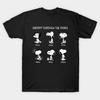 Мужская черная футболка с принтом Snoopy Through The Years, без выреза, термотрансферный принт, хлопковая футболка