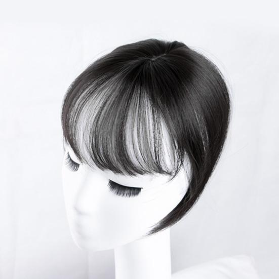 Женская 3D челка, естественная тонкая французская челка, наращивание волос на лбу, черно-коричневая челка, парик с бахромой, шиньоны