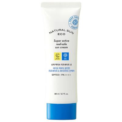 Натуральный Эко Супер Активный Солнцезащитный Крем для Листва SPA50+ PA++++, 80 мл, 1 шт.