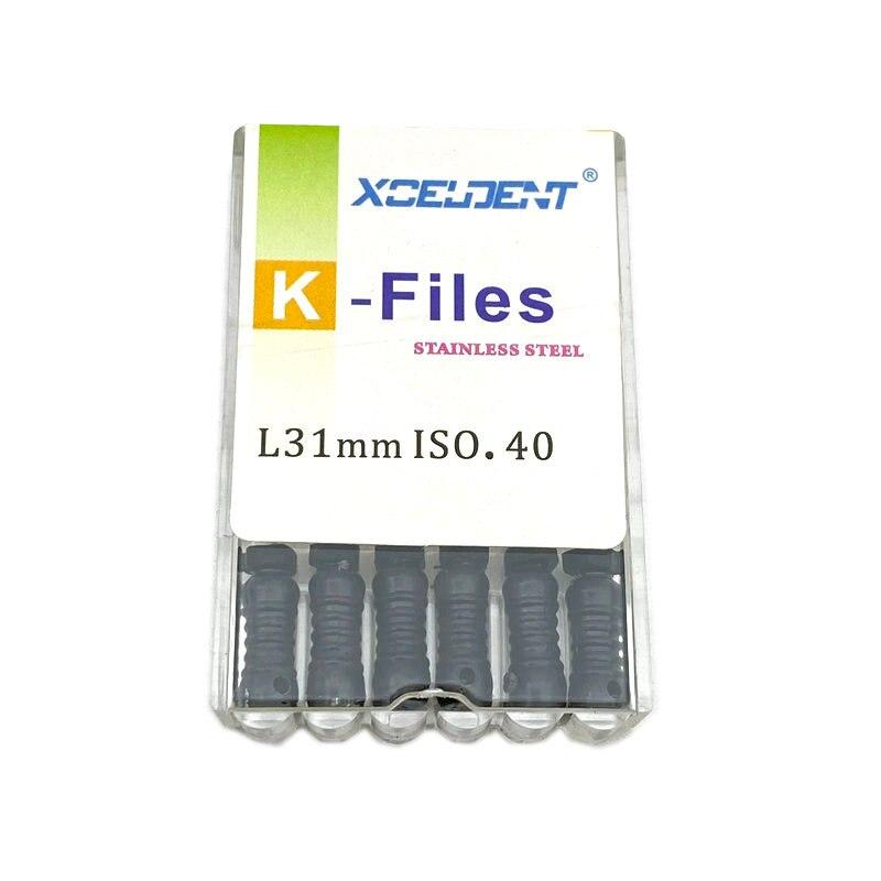 31 мм стоматологические K-файлы, эндо-файлы для корневых каналов, стоматологические ручные файлы, K-файлы из нержавеющей стали, инструменты для стоматолога