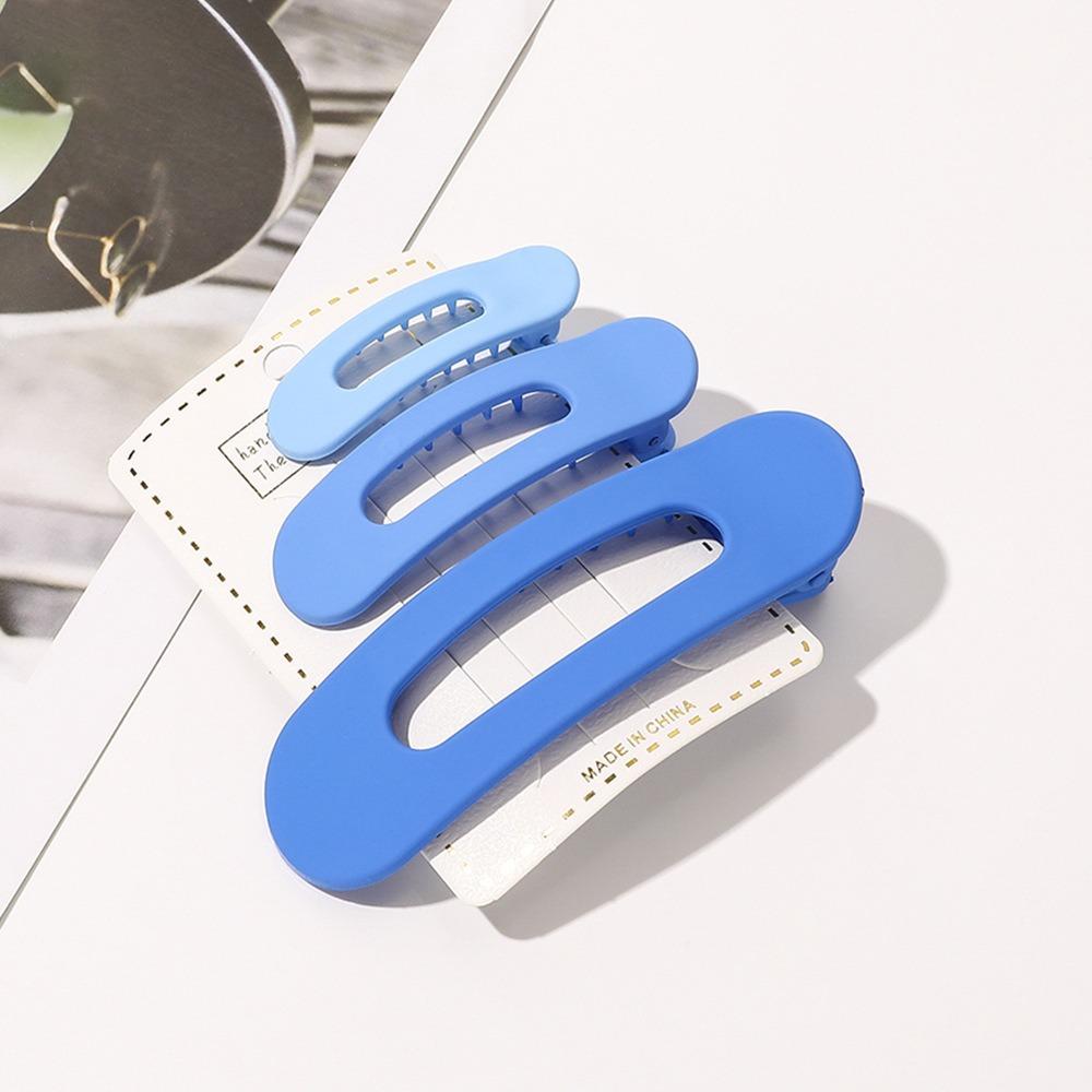 3Pcs Matte Hair Claws Large Hair Barrettes Useful Flat Hair Clips Women