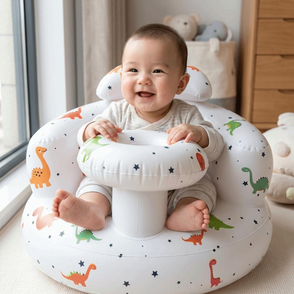 Lightweight Portable Baby Chair Built-In Pump Baby Sofa Suitable Inflatable Baby Seat Bathing
