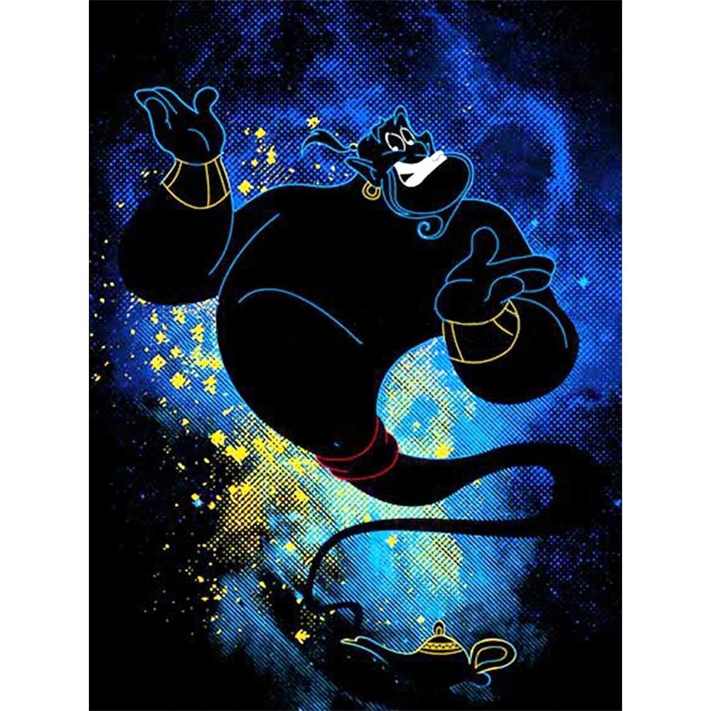 Disney Diamond Painting Genie Neon Art Painting, Cartoon 5D Diamond Cross Stitch Mosaic Home Decor Gift