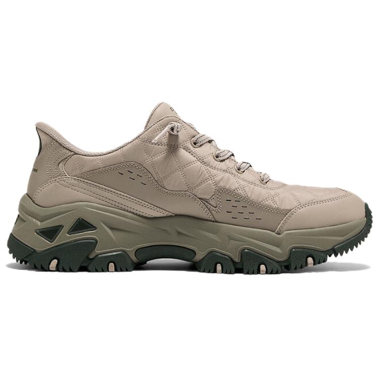 Skechers Уличные удобные нескользящие прочные дышащие низкие походные ботинки Мужские походные ботинки Серо-коричневые 237428-TPE