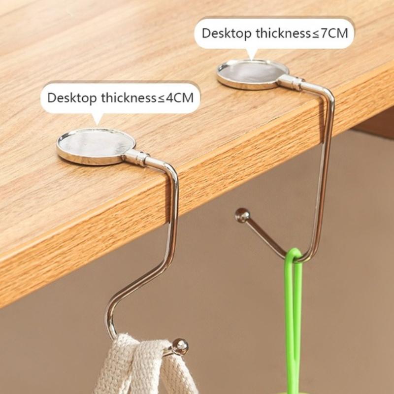 Портативный складной настольный крючок, 2 шт., женский органайзер для сумок, складной крючок для сумки, вешалка для сумочки, держатели для офисного стола, боковой крючок