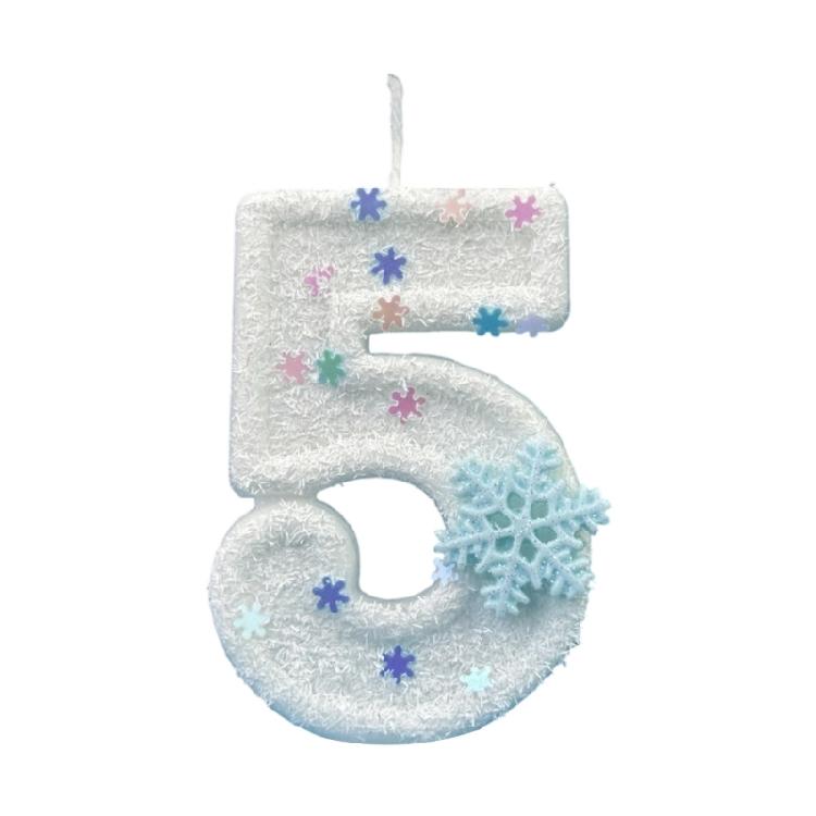 Unique Winter Snowflake Themed Birthday Candle Wax Number Candle Cake Toppers Decorations For Anniversary Parties Supplies
