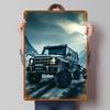 Black Mercedes G-Wagon In Snowy Mountains Metal Signs Car Poster Vintage Home Decor Items Wall Art of Murals Interior Decoration