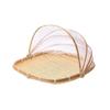 Bamboo Hand-Woven Tent Basket Dustproof Basket Picnic Mesh Net Cover  Outdoor