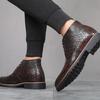Мужские ботинки Высококачественные ботинки из крокодиловой кожи Бренд Ботинки челси Ботильоны на шнуровке Мужские повседневные кожаные ботинки для платья