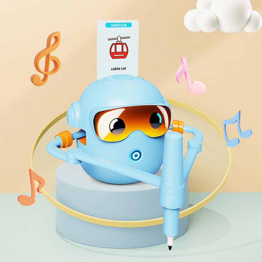 Умный Автоматический Робот для Рисования Игрушка Веселая Музыкальная Обучающая Машина для Рисования со 100 Карточками 14 Цветными Ручками