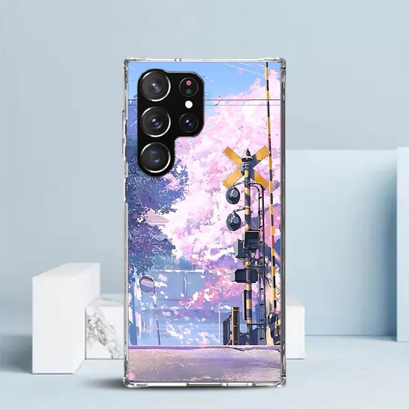 Эстетичный Аниме Пейзаж Чехол для Телефона Для Samsung Galaxy S24 S25 Edge S26 Ultra S22 S23 Plus S21 + S20 FE Мягкий ТПУ Задняя Крышка Galax