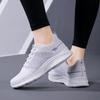 Летняя женская обувь, модная легкая трикотажная дышащая спортивная обувь, спортивная повседневная обувь на плоской подошве больших размеров для бега, вулканизированная обувь