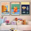 Cartoon Fruit Juice Mojito Aperol Spritz Classic Movie Posters Waterproof Paper Sticker Coffee House Bar Decor Art Wall Stickers