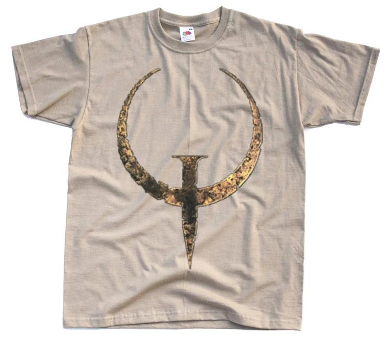 QUAKE 1 LOGO GAME T shirt BROWN KHAKI SIZES FROM S TO 5XL