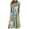 Women's Casual Dresses Printed Dresses Summer Dresses Printed Pleated Round Neck Midi Dresses Basic Classic Outdoor Daily Short Sleeve Loose Dresses