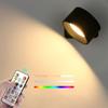 360° Rotatable LED Wall Lights Magnetic Rechargeable Sconce Button Control Bedside Lamp with 3 Color Temperatures and 3 Brightne