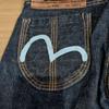 Б/у джинсы EVISU с вышивкой Lot 0004YAMANE синяя чайка 2832 женские