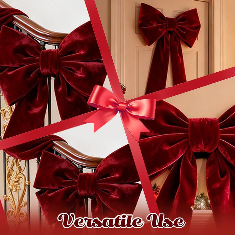 Большие бархатные рождественские банты (6 футов) — Большие банты для верхушки рождественской елки, венков, каминной полки, входной двери