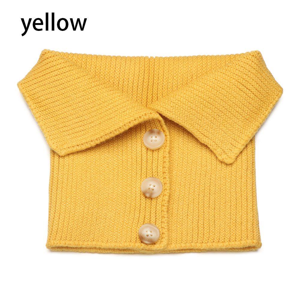 Женский ветрозащитный теплый шарф с пуговицами, защита шеи, водолазка, вязаный искусственный воротник