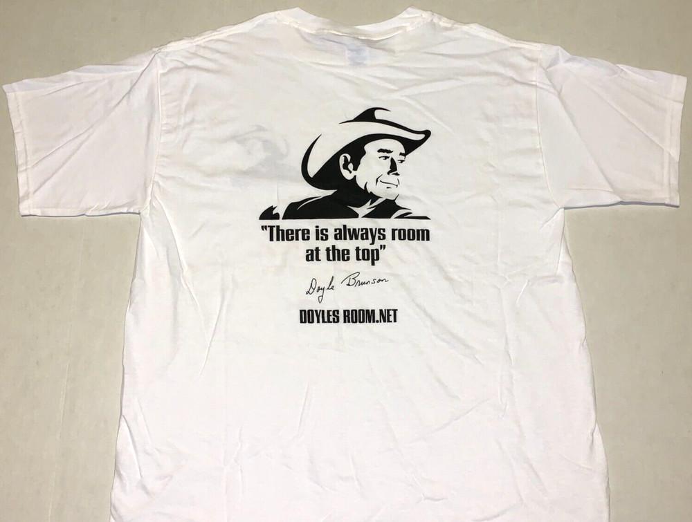 Rare! Vintage 2000s Doyle Brunson Poker Always Room At The Top T-Shirt New LARGE Unisex T-Shirt