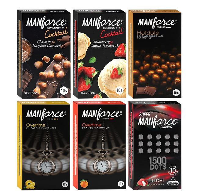 Классический комбинированный набор Manforce из 6 шт. (60 презервативов)
