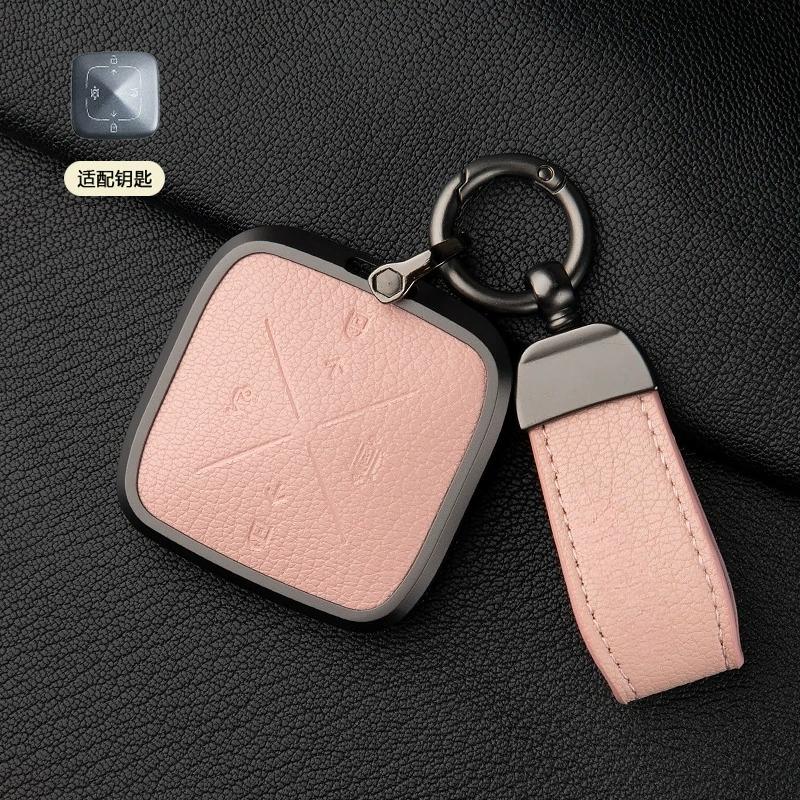 For ZEEKR 001 009 X 007 7x Key Set High End Leather Car Key Protection Shell Buckle