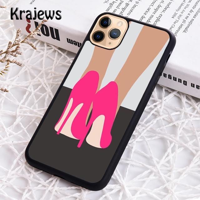 Krajews красные туфли на высоком каблуке Милый чехол для телефона For iPhone 17 Air 16 15 14 plus 11 12 13 pro max coque Shell Fundas