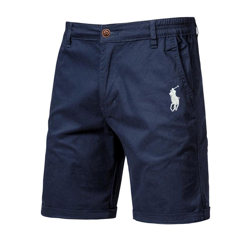 Polo Ralph Lauren Summer Pony Embroidered Cotton Solid Color Shorts for Men High Quality Casual Business Social Elastic Waist Beach Shorts