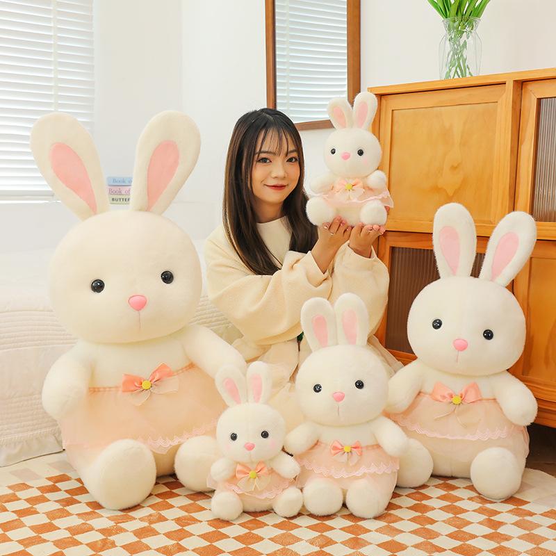 New Cute Misha Little White Rabbit Plush Toy Girls Bed Big White Rabbit Sleeping Throw Pillow Children's Rabbit Doll