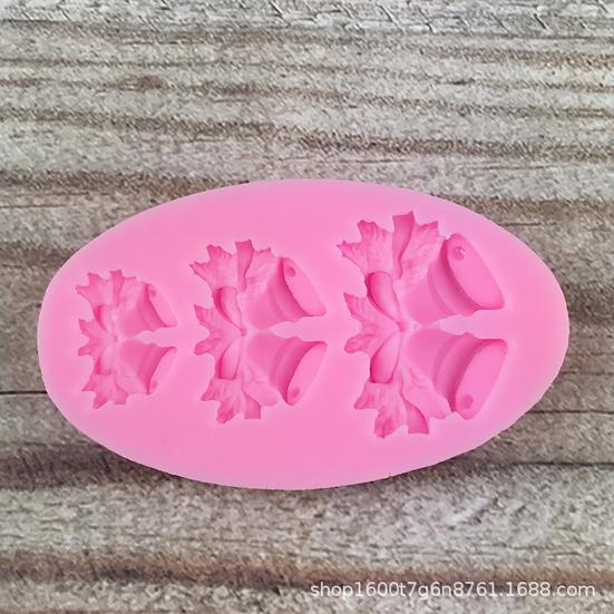 Силиконовая форма-колокольчик, 3D-эффект, изготовление выпечки, украшение, сделай сам, пищевая рождественская тема, рождественский трафарет