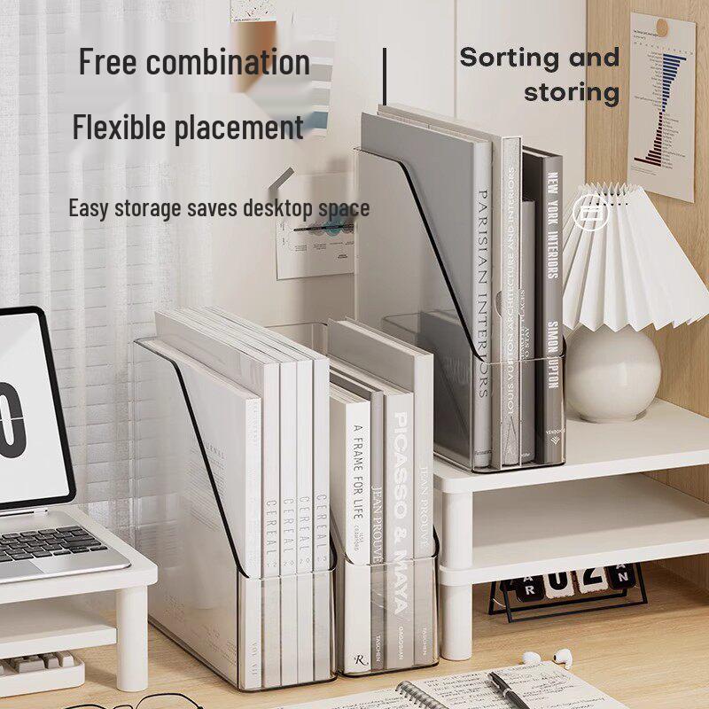 Acrylic Transparent Bookends & Document Organizer for Desk