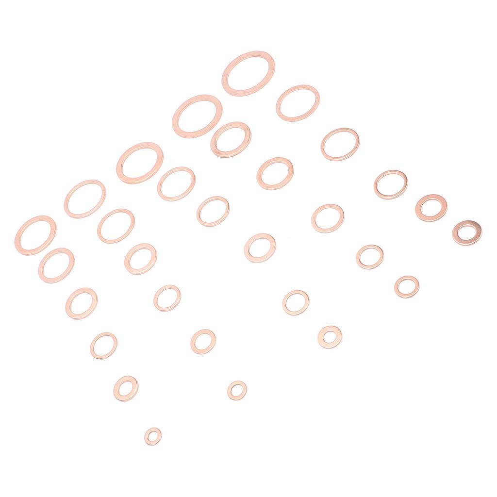 568pcs Crush Washers Assortment Kit Brass IMPA813080 M5 M6 M8 M10 M12 M14 Metric Oil Drain Plug Gasket Seal Kit for