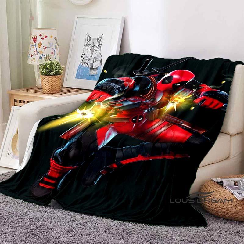 The 3D printed Deadpool flannel blanket is suitable for bedrooms, living rooms, beds, camping, picnics, offices, and other place