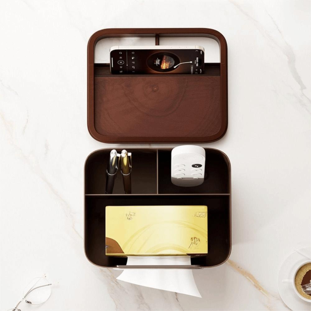 Partition Storage Multifunctional Tissue Box Dustproof Desktop Organizer Remote Control