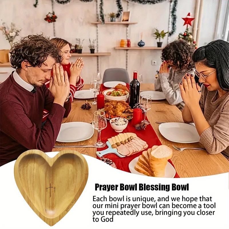 1 шт. без молитвенных карточек для прикроватных столиков, каминных полок, комодов, тумбочек, молитвенная чаша в форме сердца на День благодарения