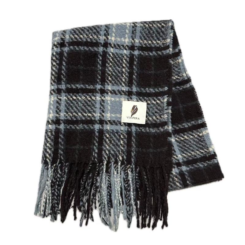 Women's High-End Plaid Scarf: Warm, Thickened Shawl & Snood for Autumn/Winter 2025