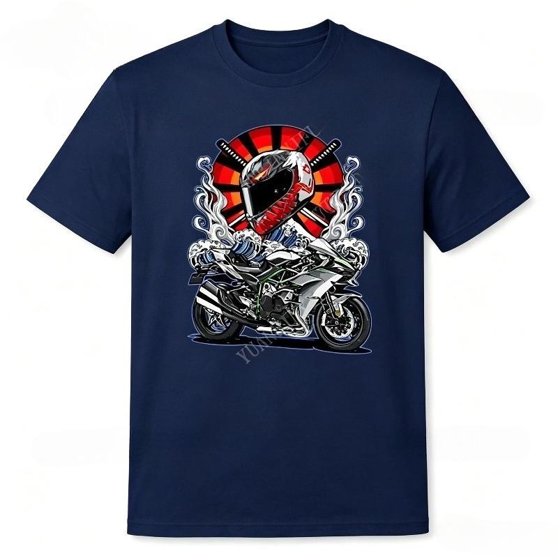 Vintage Samurai Sword Motorcycle Rider Print Tshirt Unisex Unisex Hip Hop Street Style Soft Cotton Short Sleeve
