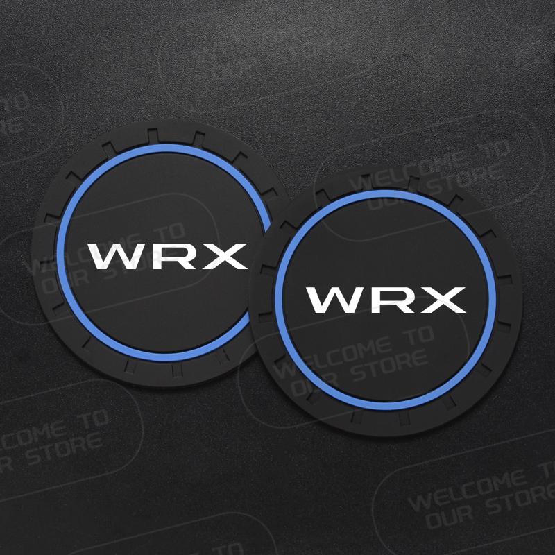 Car Silicone Coaster For Subaru WRX LOGO Wagon AWD TS Sports 2Pcs Anti-Slip Water Cup Drink Mat Insert Coaster Pads Accessories X777