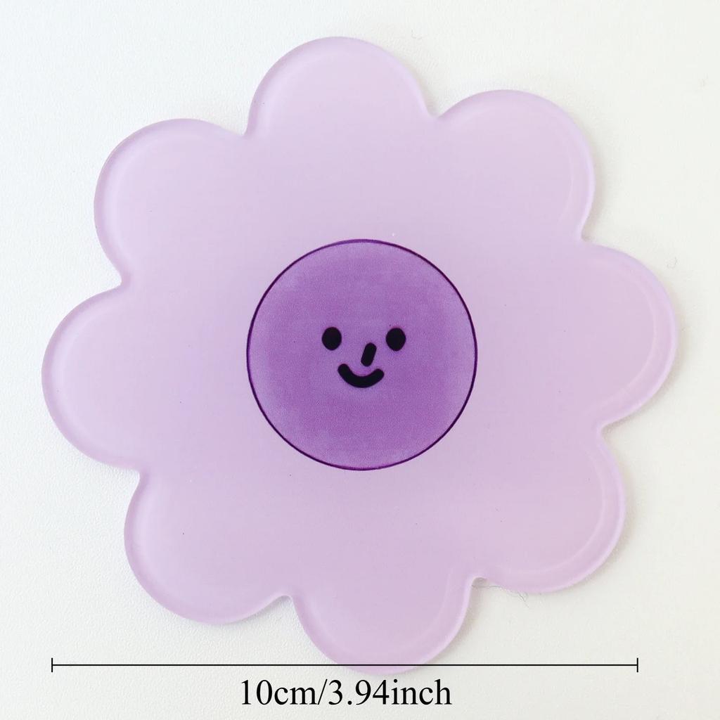 Подставки под стаканы с цветами, акриловые, водонепроницаемые, теплоизоляционные, противоскользящие, коврики для кофейных чашек, милые подставки под цветы, подставки под кухонные принадлежности, декоративная подставка